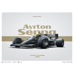 Pôster Lotus 97T Horizontal Tributo Estoril 1985 Ayrton Senna